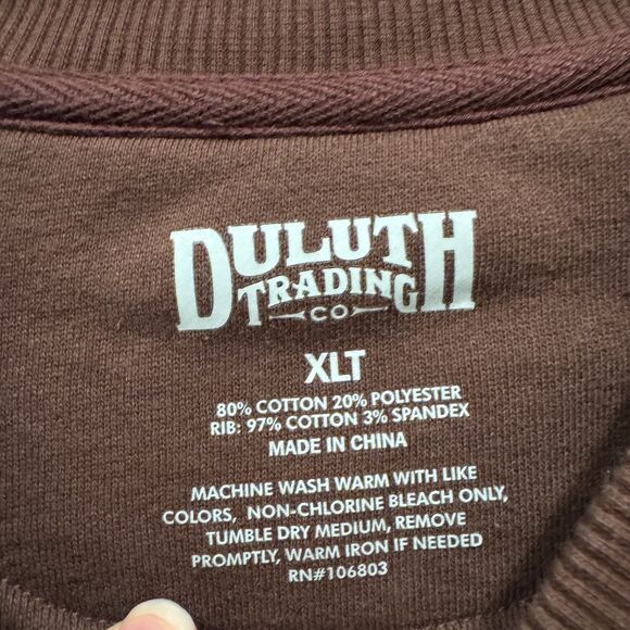 NWOT Duluth Trading Co Crewneck Sweatshirt Deep Maroon Heavyweight Mens XLT - Picture 4 of 7